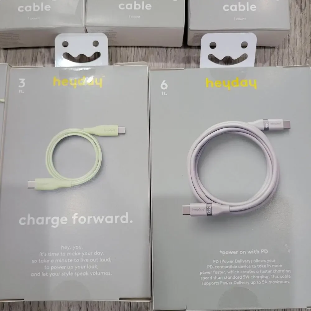 11 Pack -  Of Heyday 3 FT Fast Charging Cable USB-C To USB-C LOT #3